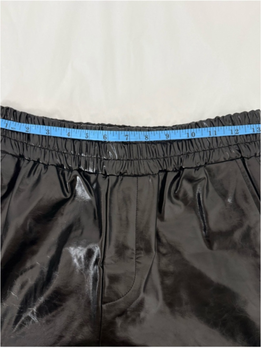 Maeve by Anthropologie Faux Patent Leather Pants Sz XS (13.5”W) Black #338 NWOT - Picture 11 of 11